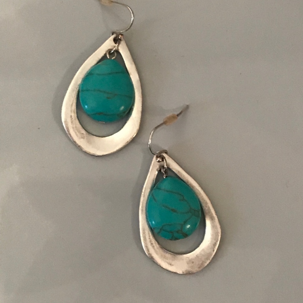 Silver and Turquoise Dangle Earrings